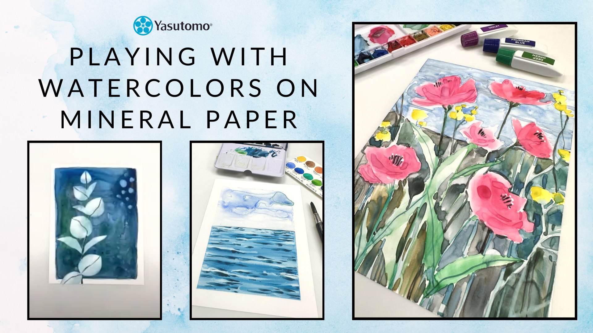 Playing with Watercolors on Mineral Paper – Yasutomo